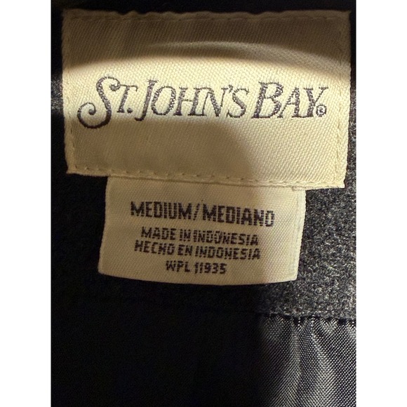 St Johns Bay Womens Charcoal Gray Wool Blend Hooded Zip Jacket Medium - Picture 3 of 12